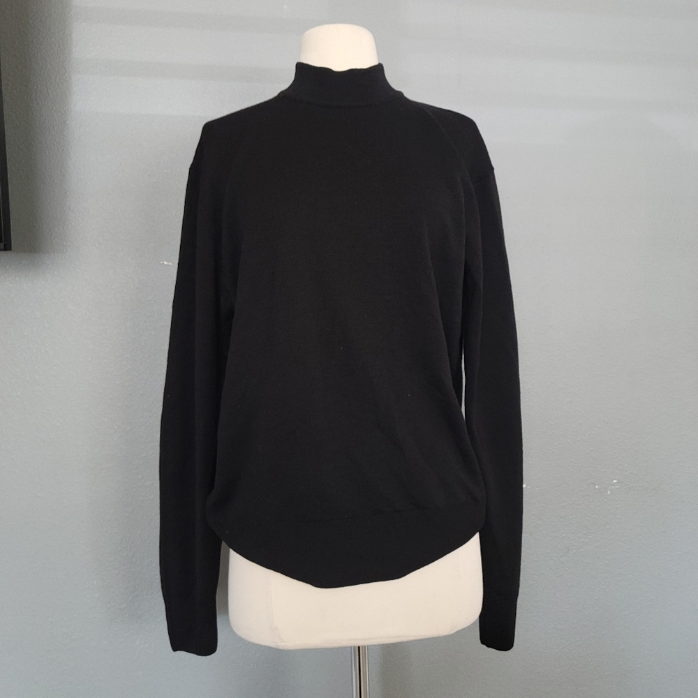 I.magnin Mockneck Sweatshirt 100% Virgin Wool